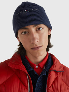 ORGANIC COTTON KNITTED BEANIE, Space Blue, hi-res