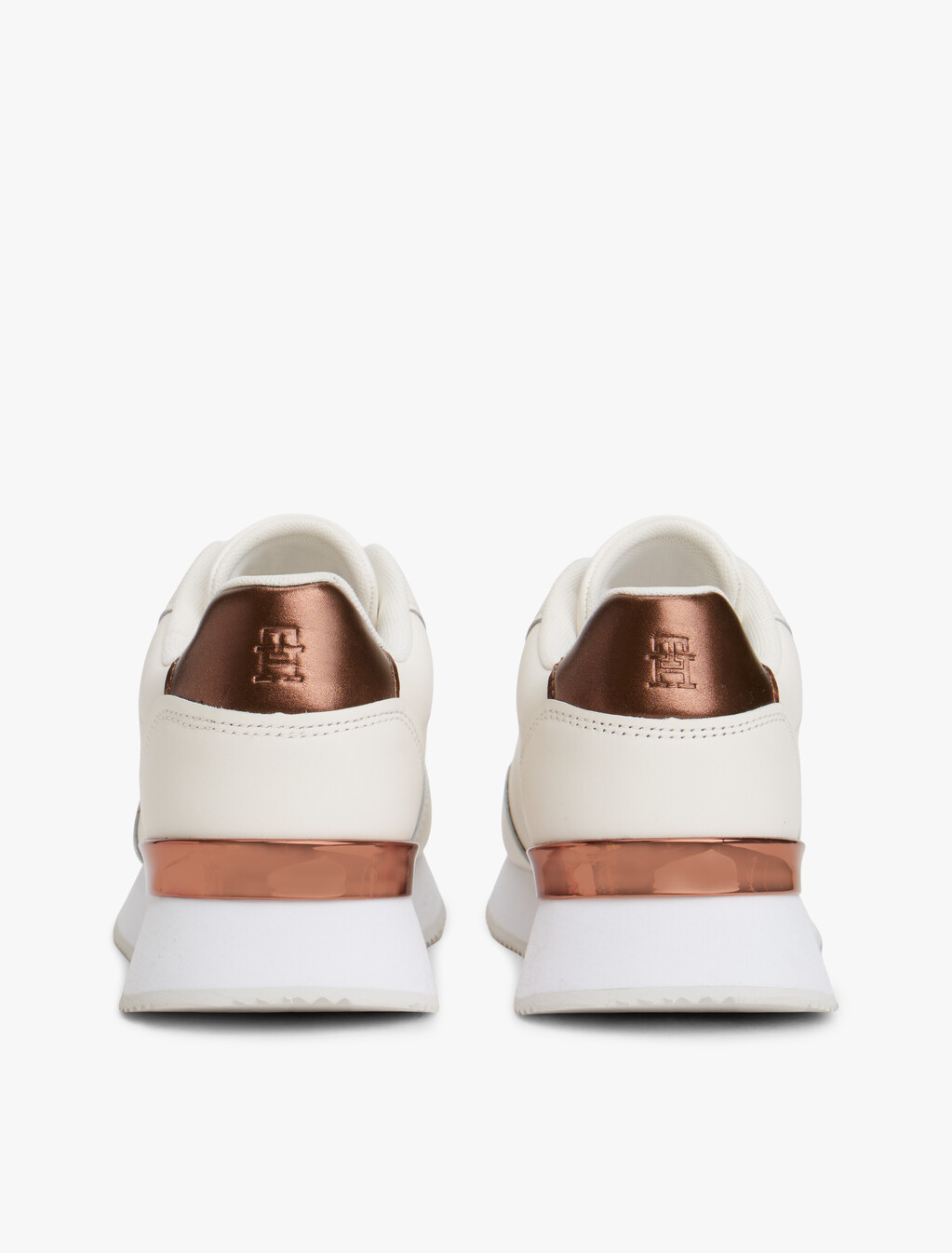 Leather Fine Cleat Chunky Trainers, Ancient White, hi-res
