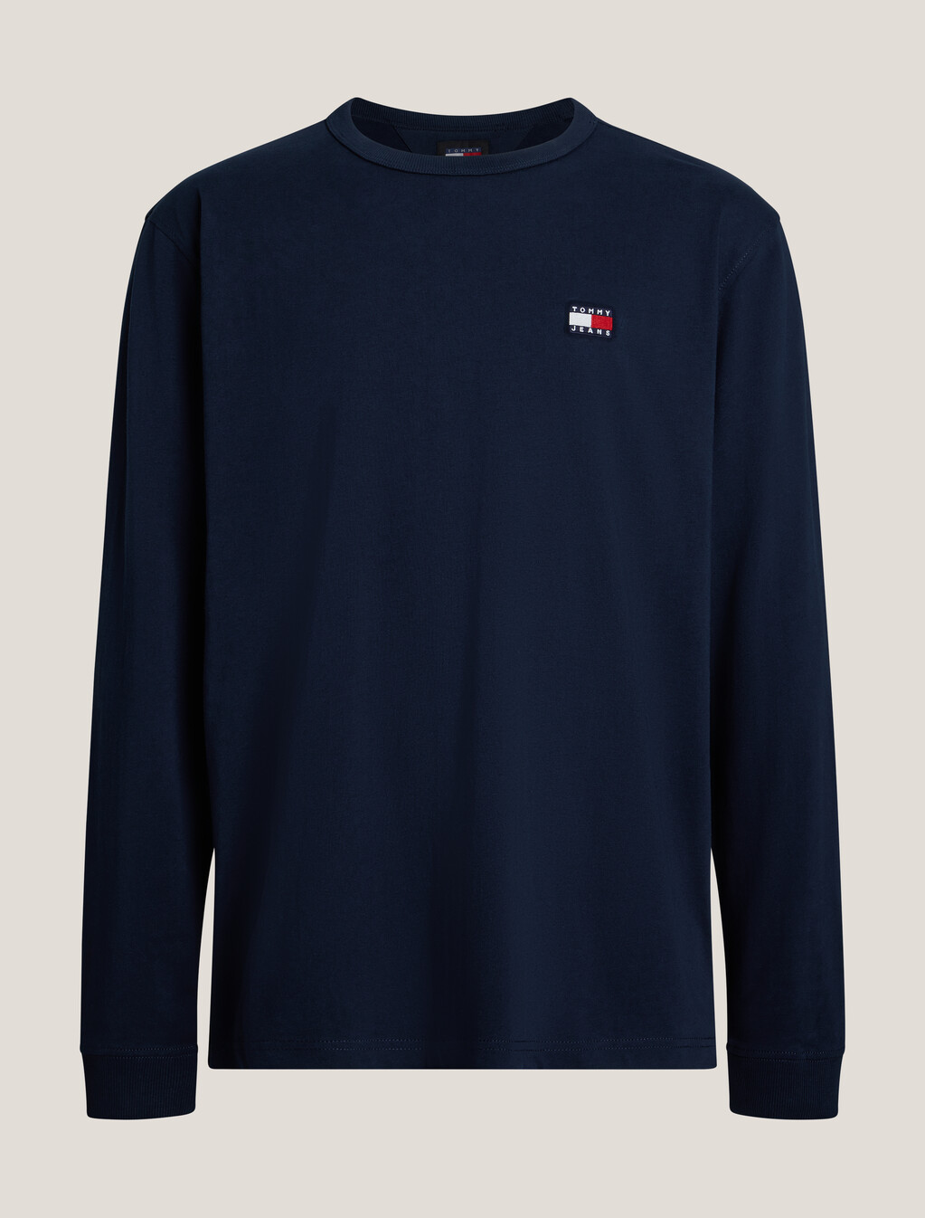 Tommy Logo Badge Long Sleeve T-Shirt, Dark Night Navy, hi-res