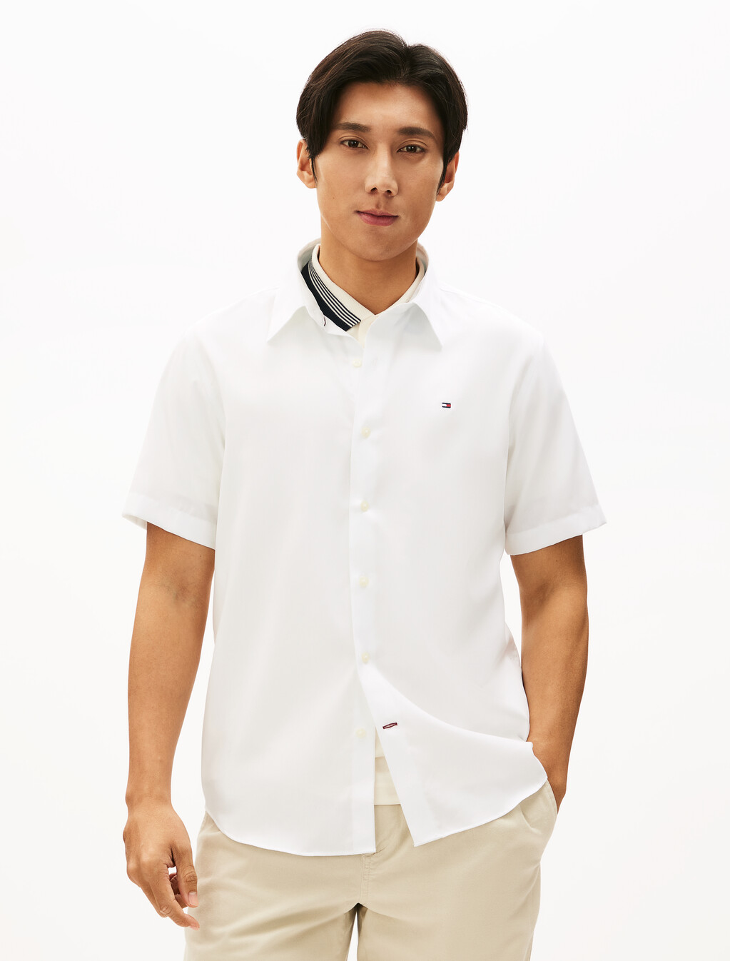 Non Iron Short Sleeve Shirt, Th Optic White, hi-res