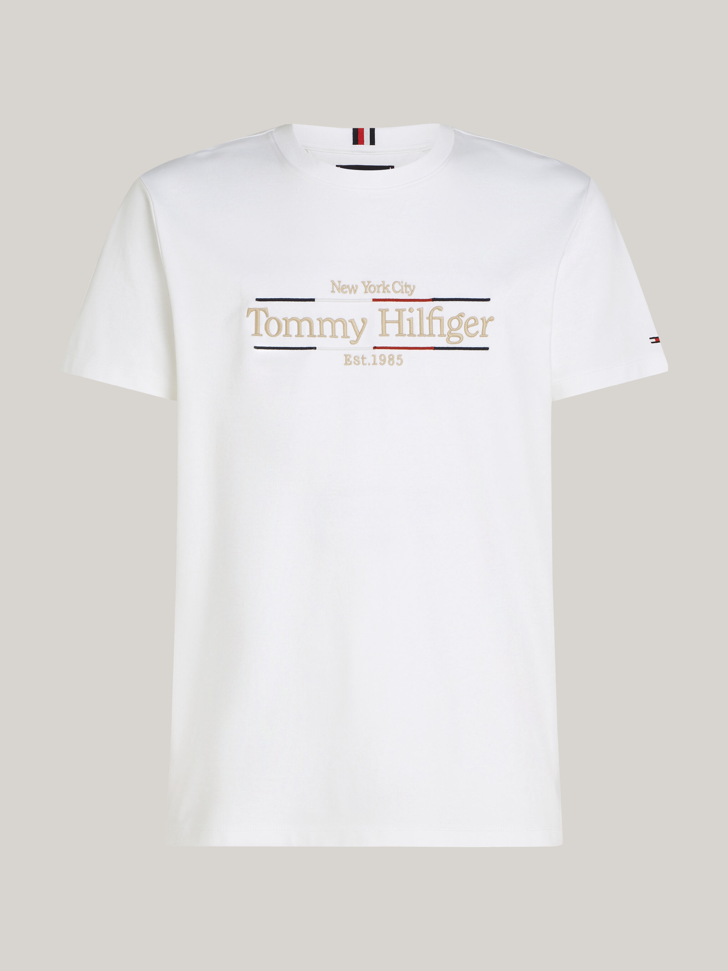 Logo Embroidery Interlock T Shirt natural Tommy Hilfiger Hong Kong