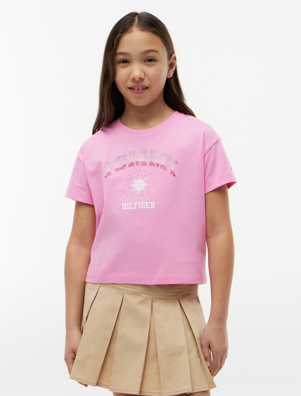 Rhinestone Logo Relaxed T-Shirt, Pink Daisy, hi-res