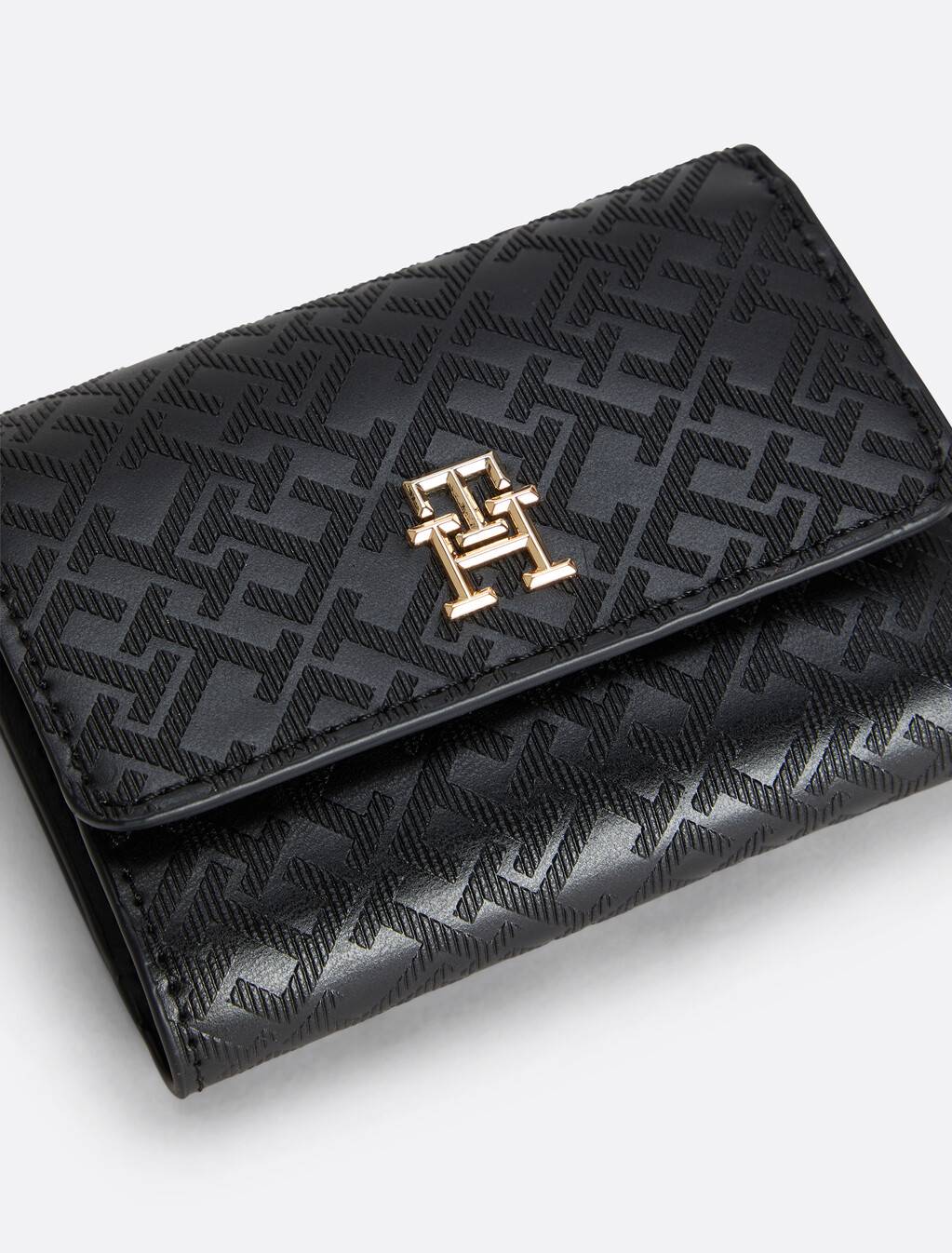 TH Monogram 三摺式銀包, Black, hi-res
