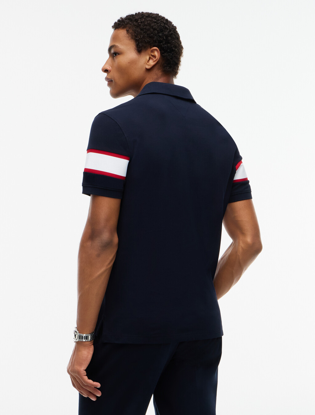 Regular Fit Logo Stripe Polo Shirt, Navy Blue, hi-res