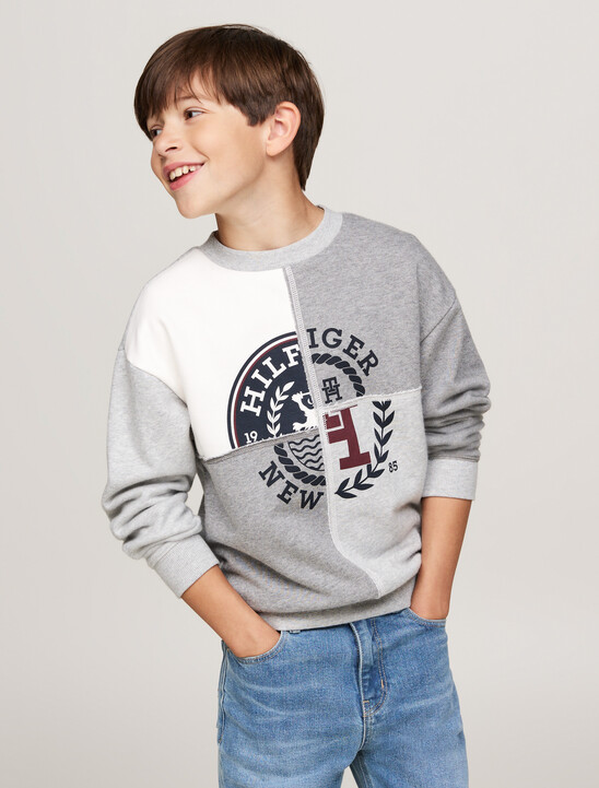 Boys Monotype Spliced Print Sweatshirt