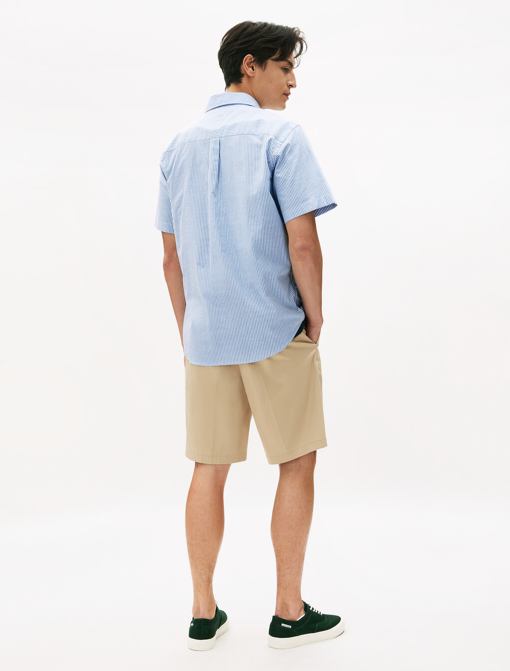 Oxford Stripe Short Sleeve Shirt, Shirt Blue / Stripes, hi-res