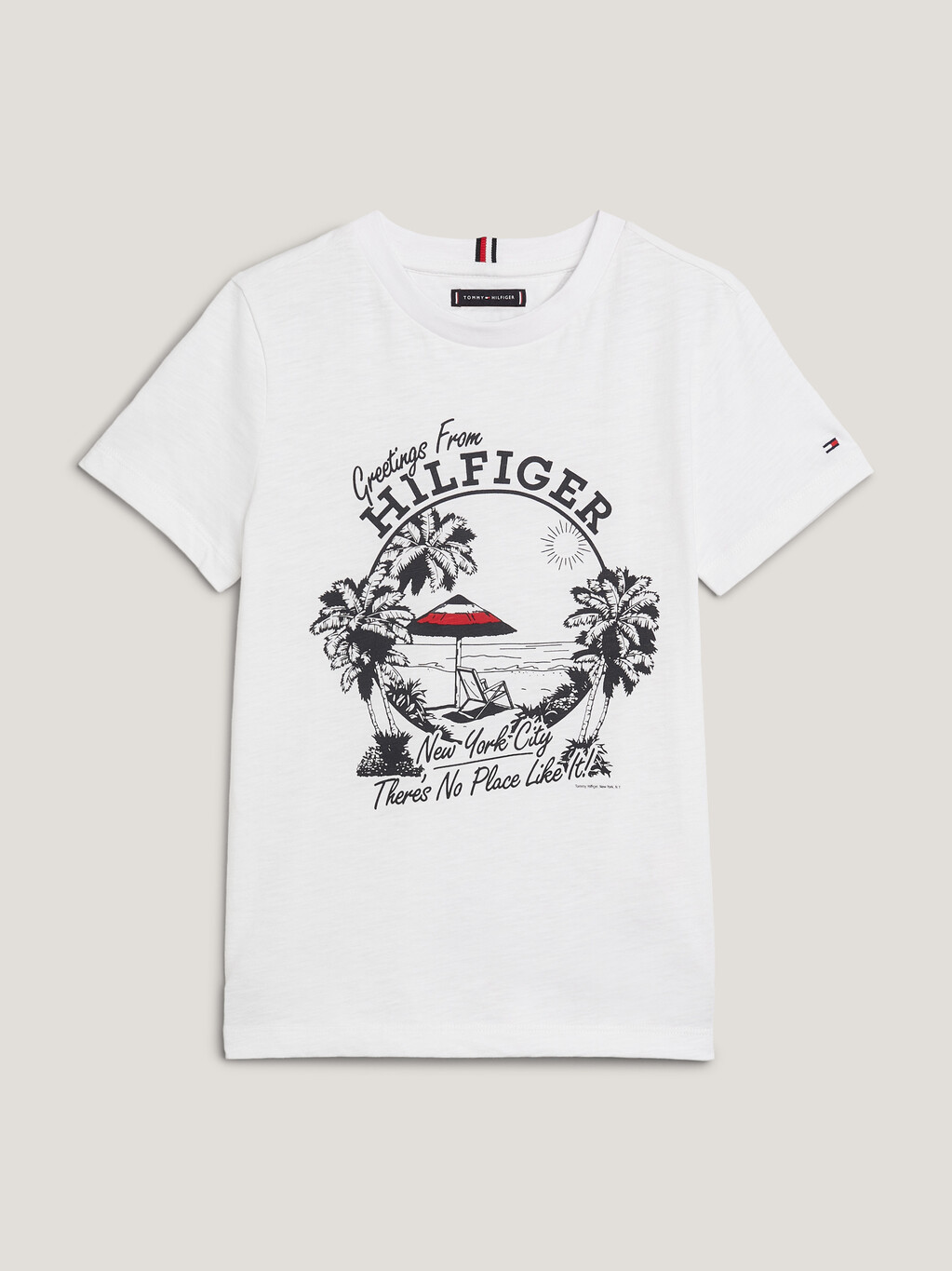 Graphic Print Crew Neck T-Shirt, White, hi-res