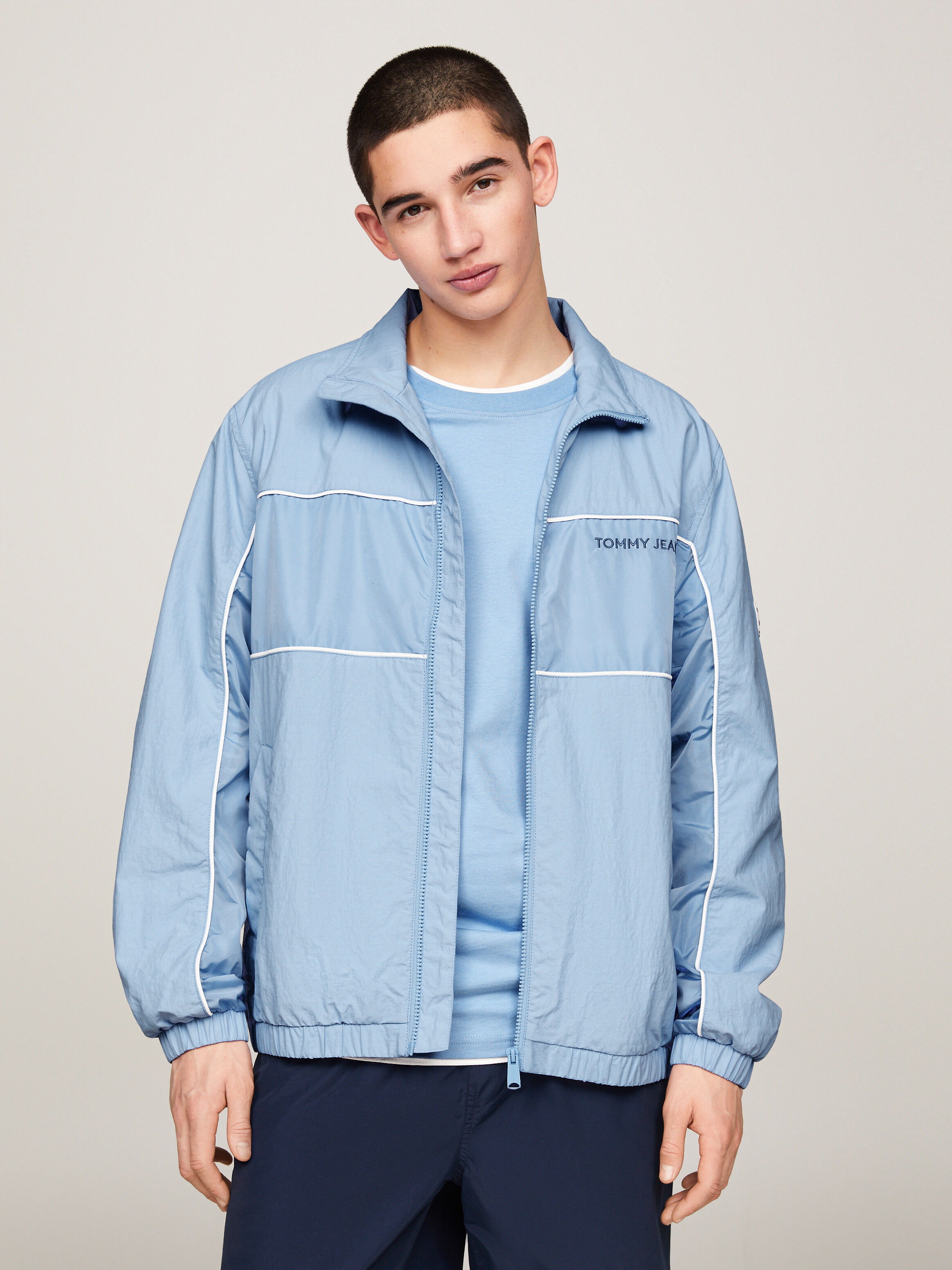 Tommy hilfiger men's stand collar lightweight yachting jacket on sale