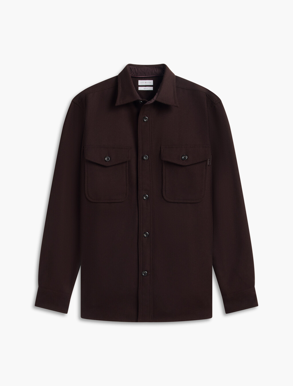 Relaxed Fit Wool Blend Shirt, Chocolate, hi-res
