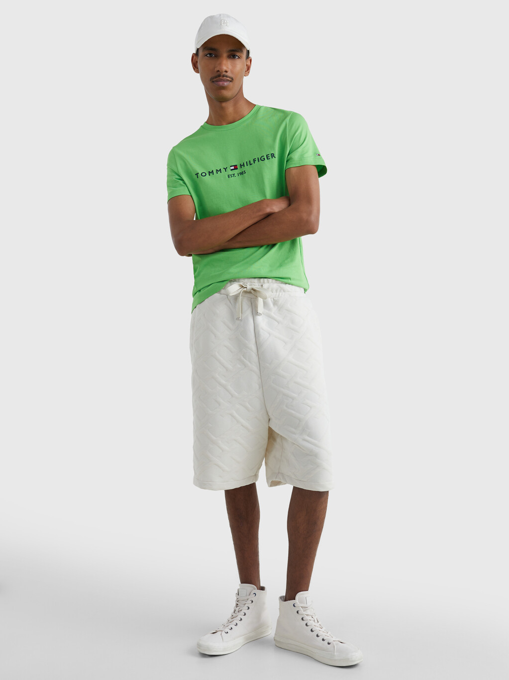 Organic Cotton Tommy Logo T-Shirt, Spring Lime, hi-res