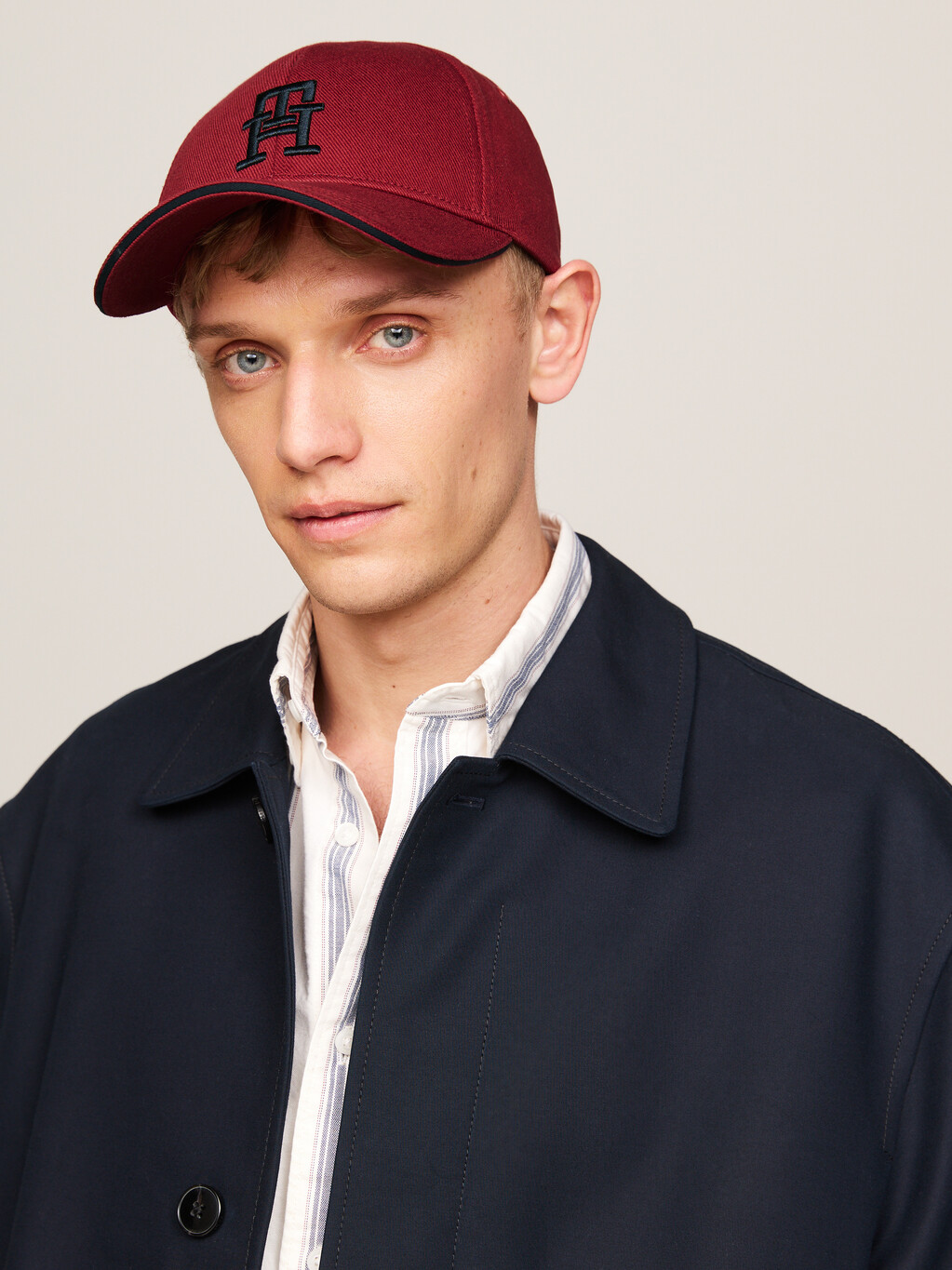 TH Monogram Embroidery Six-Panel Cap, Rouge, hi-res