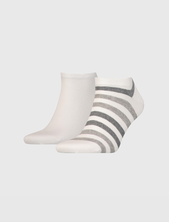 Two-Tone Stripe Sneaker Socks