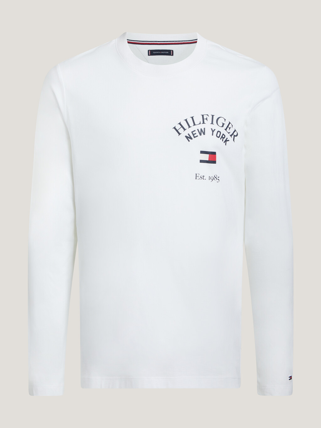 Established Signature Long Sleeve T-Shirt, White, hi-res