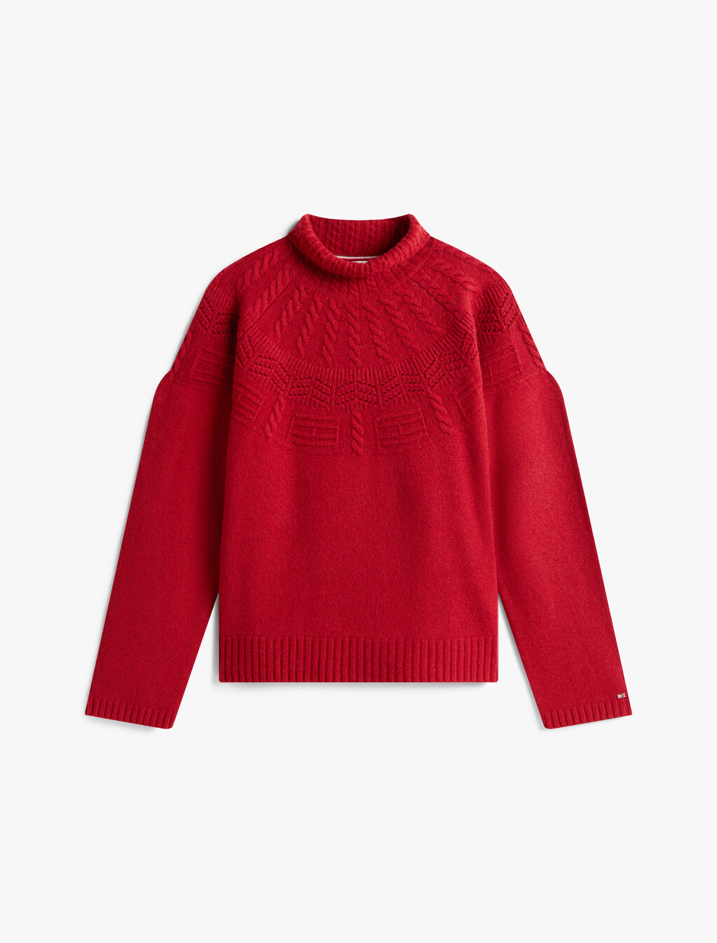 Fair Isle Mock Neck Relaxed Jumper, Regatta Red, hi-res