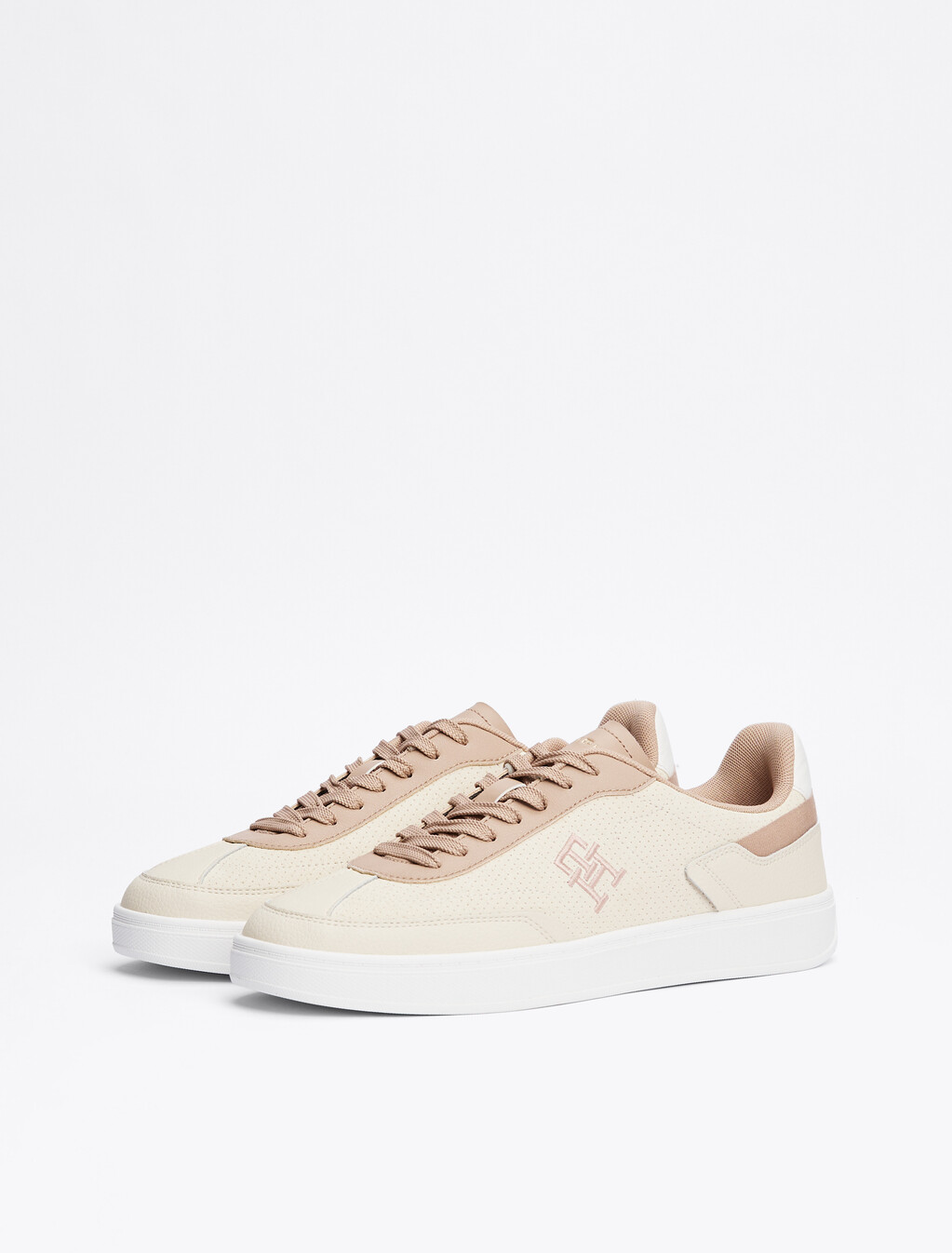 TH Monogram Colour-Blocked Trainers, Muslin/Claystone, hi-res