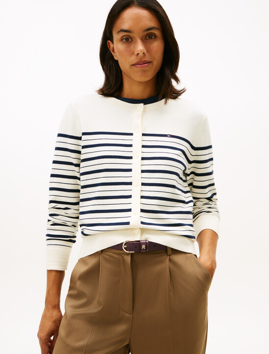 Jersey Crew Neck Cardigan