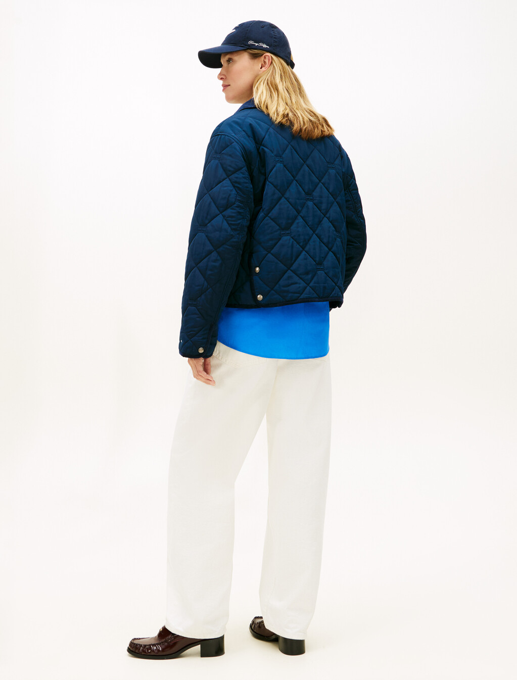 Padded Flag Quilted Water Repellent Jacket, Dark Night Navy, hi-res