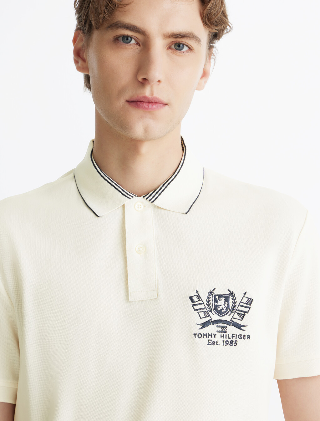Hilfiger 標誌 Polo 衫, Ivory Petal, hi-res