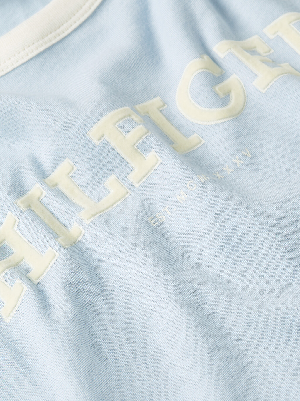 Hilfiger Monotype 植絨標誌 T 恤, Breezy Blue, hi-res