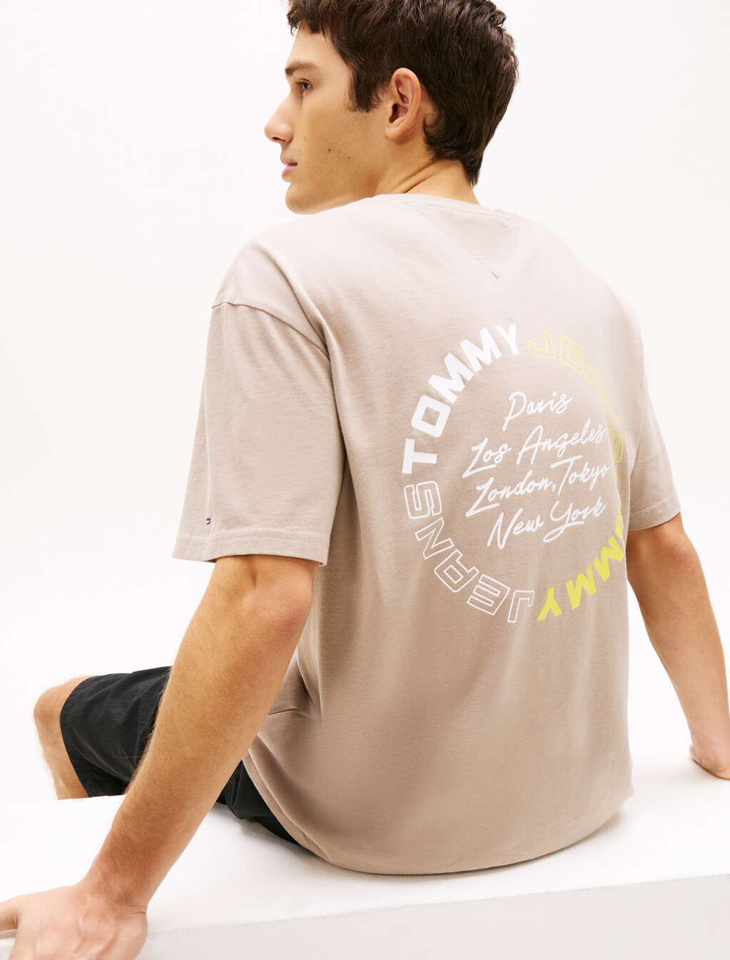 Circular Back Logo Relaxed T-Shirt, Limestone Dust, hi-res