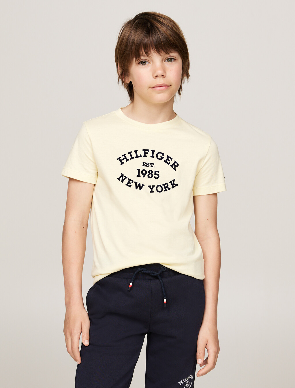 Hilfiger Monotype Flock Logo T-Shirt, Lemon Zest, hi-res