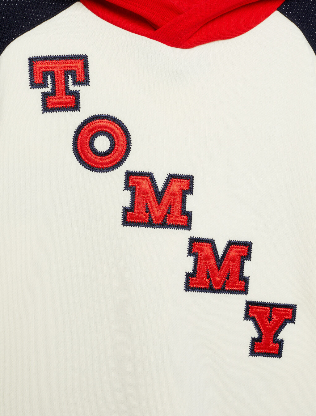 Varsity Colour-Blocked Hoody, Red/White/Navy Block, hi-res