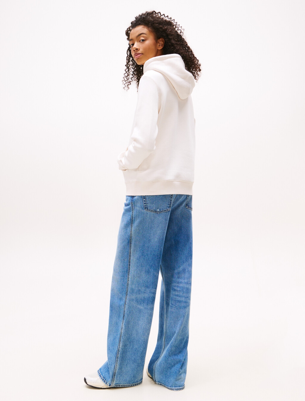 Linear Logo Fleece Hoody, Ancient White, hi-res