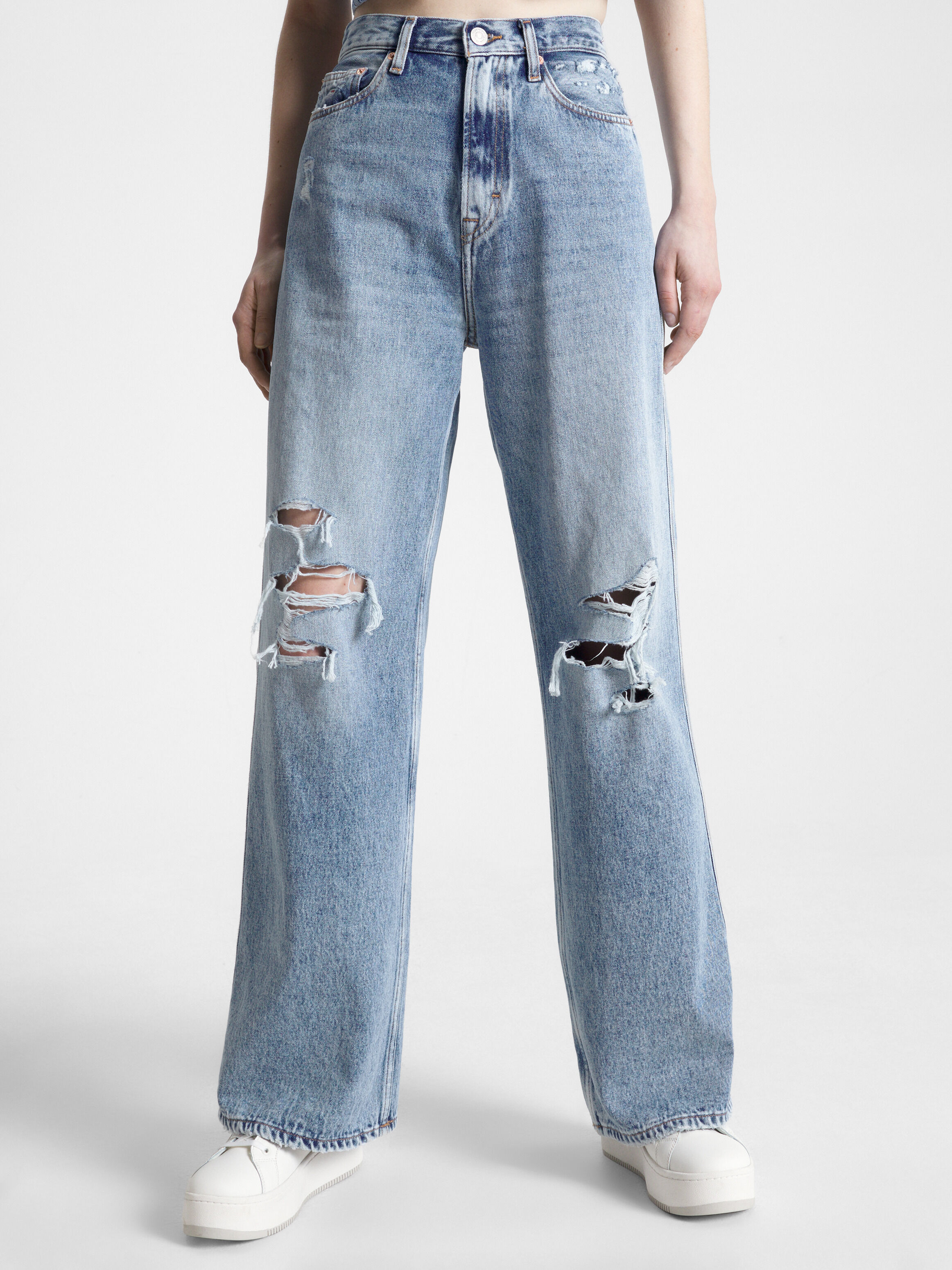 Claire High Rise Wide Leg Ripped Jeans