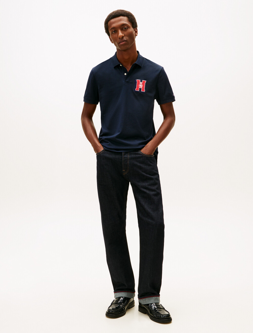 Regular Fit Appliqué Honeycomb Polo Shirt, Desert Sky, hi-res