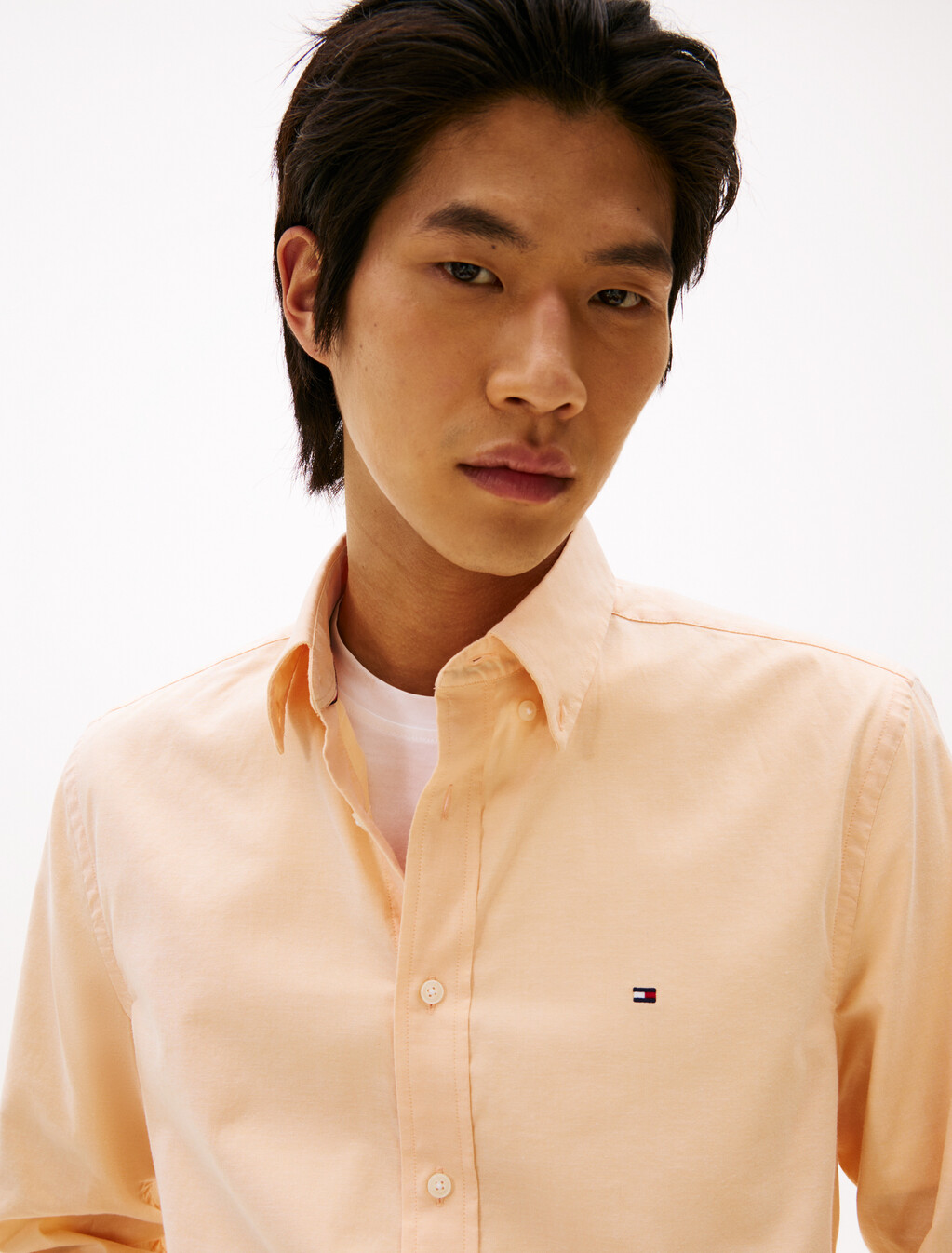 Asia Fit Lightweight Solid Oxford Shirt, Valencia Orange, hi-res