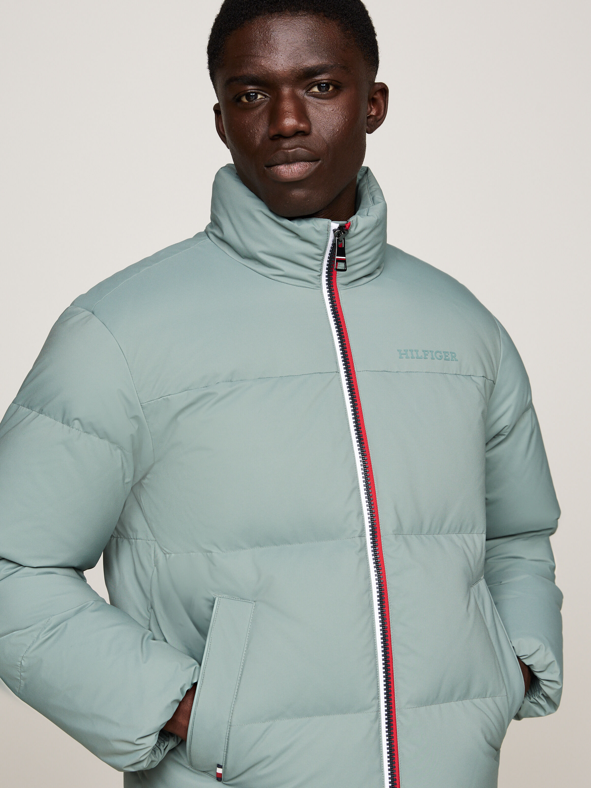Signature Zip Puffer Jacket green Tommy Hilfiger