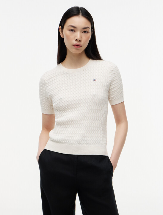 精細絞花針織短衫毛衣