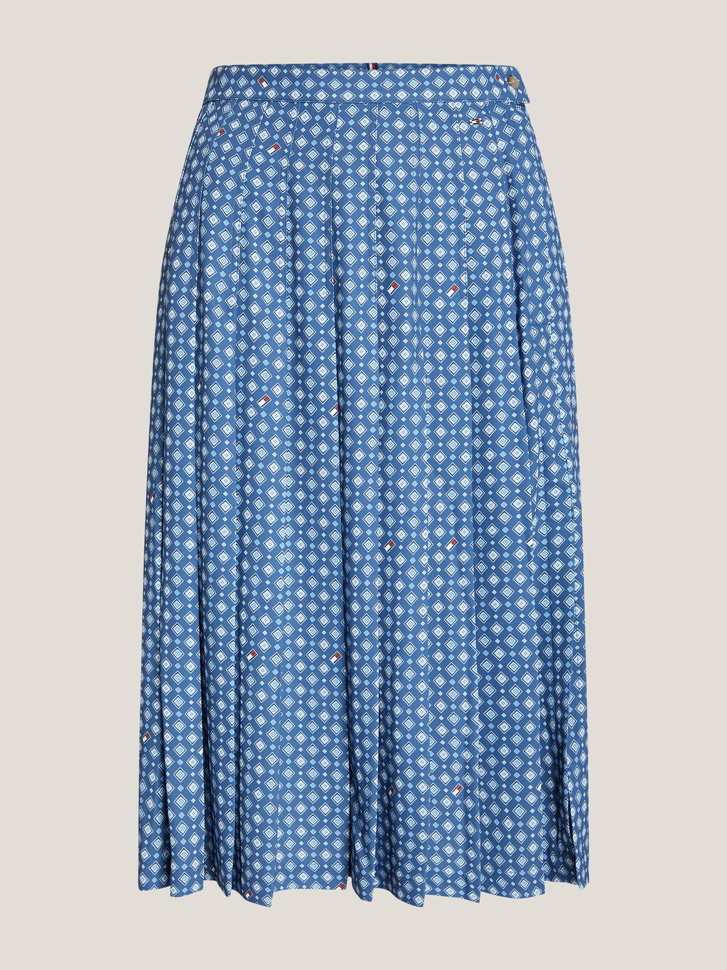 Foulard Pleat Skirt, Heritage Foulard/ Fossil Blue, hi-res