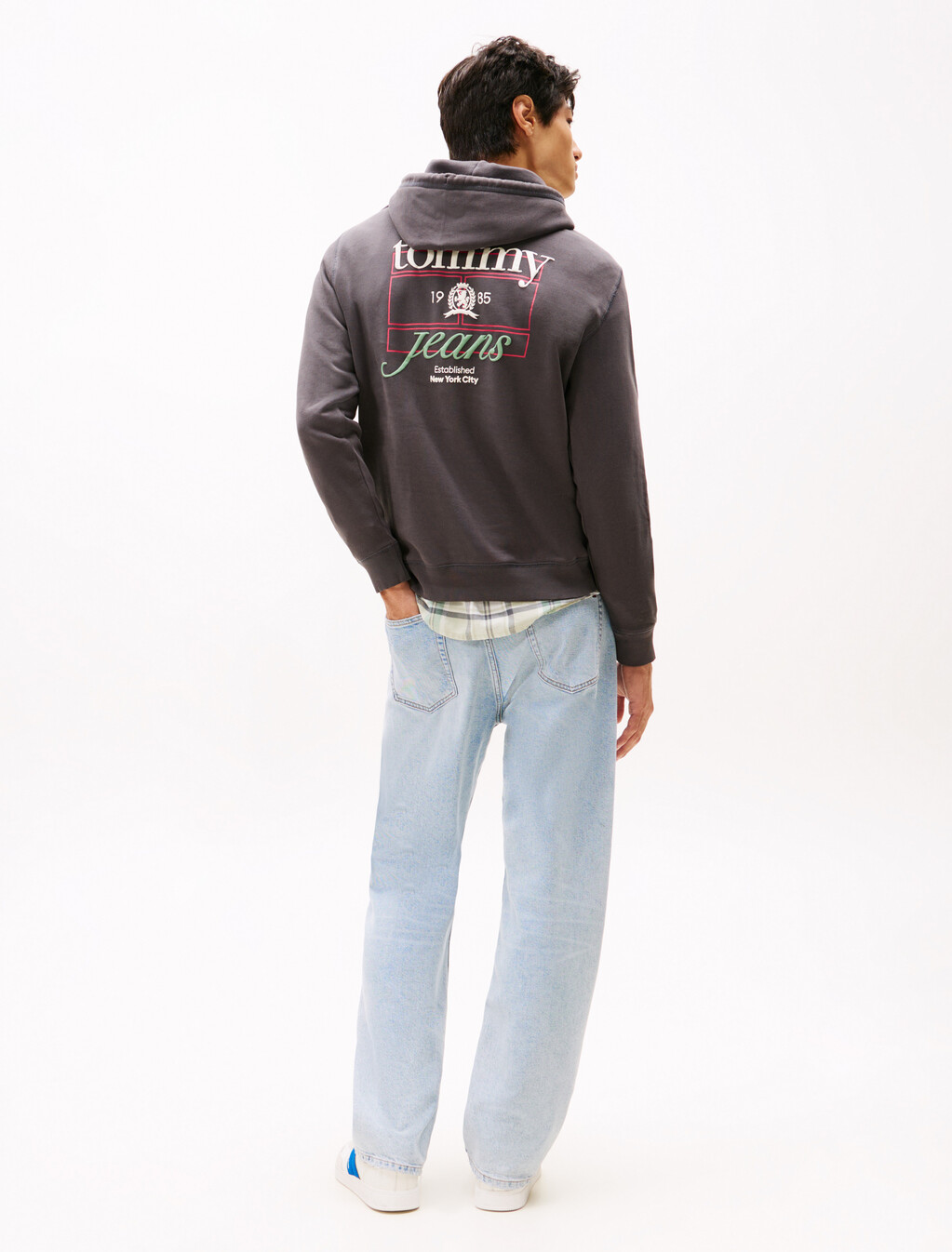 Heritage 徽章後背標誌連帽衛衣, Washed Black, hi-res