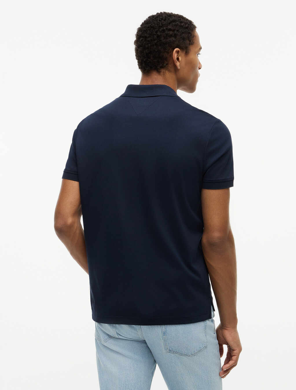 Fluid Cotton 標準版型 Polo 衫, Navy Blue, hi-res