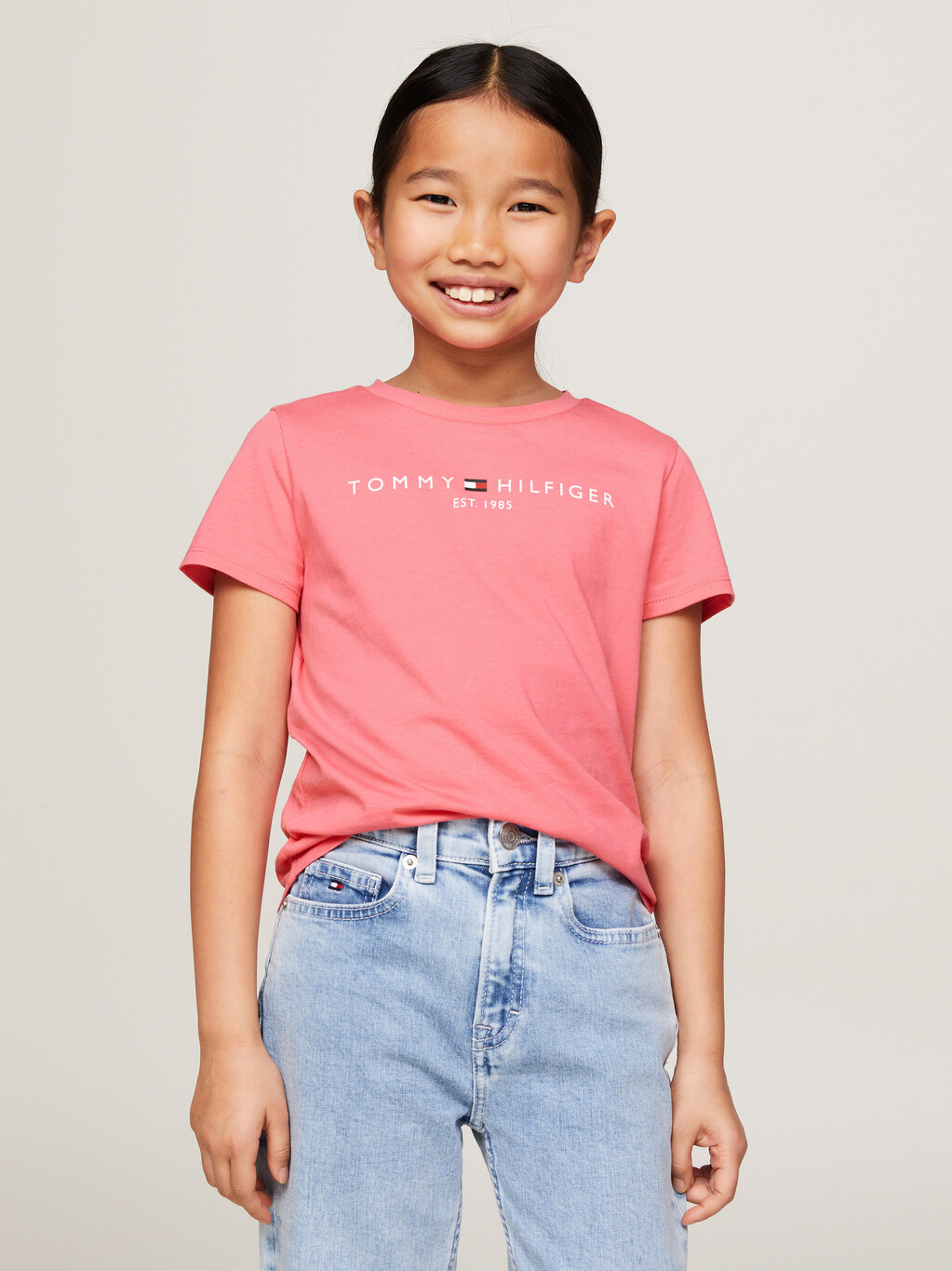 TH Established Essential Logo Slim T-Shirt, Glamour Pink, hi-res