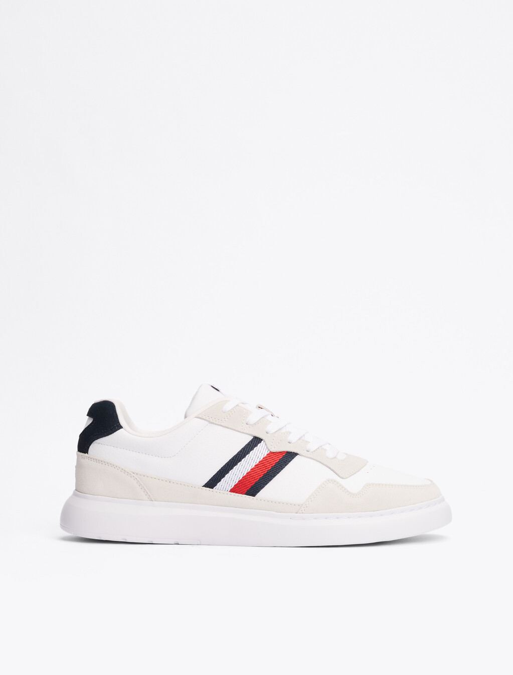 Signature Tape Cupsole Trainers, White/Desert Sky, hi-res