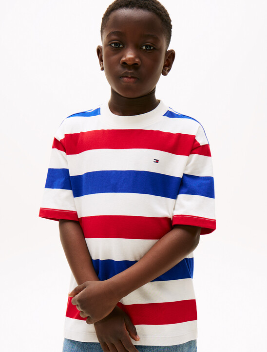 Flag Embroidery Crew Neck T-Shirt