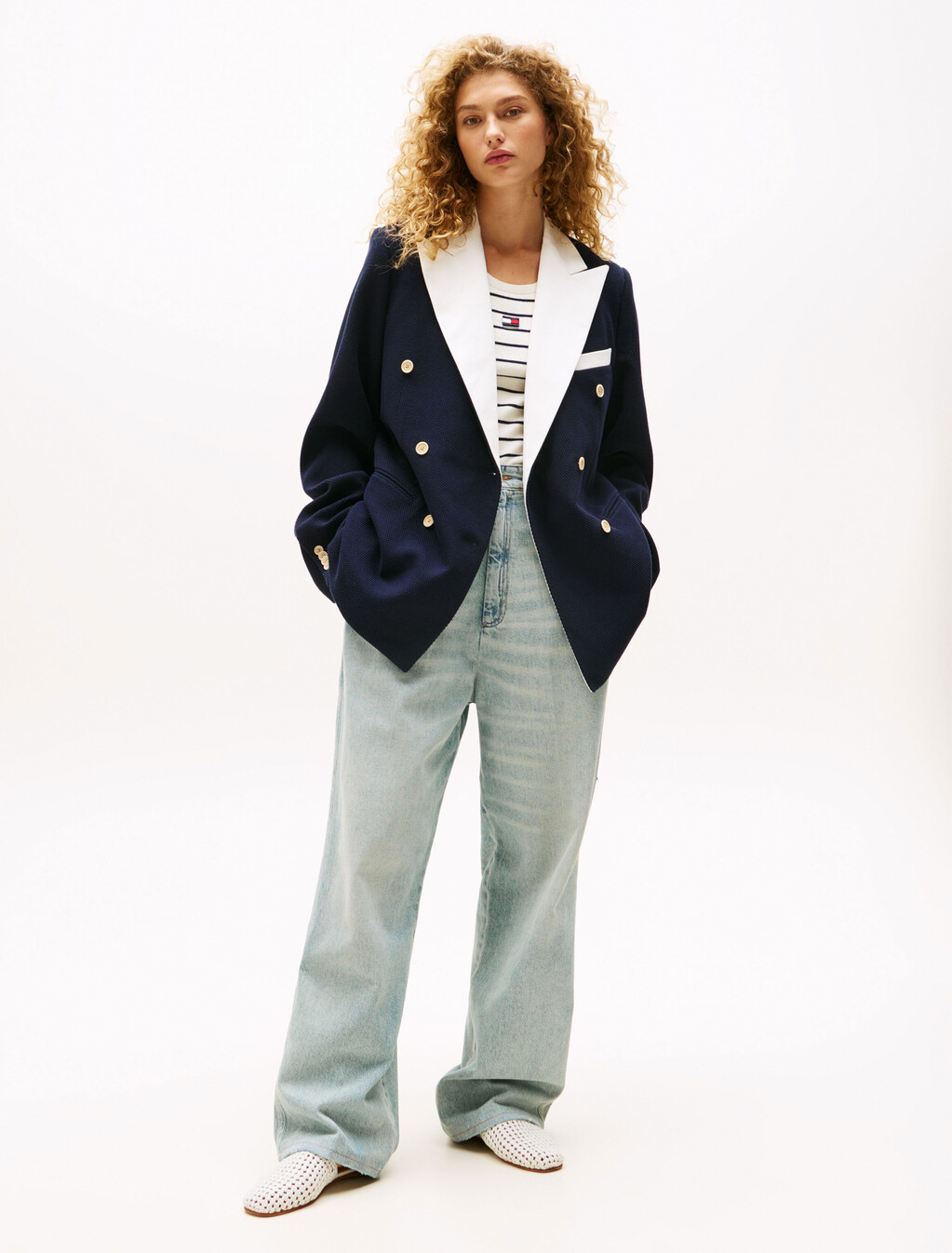 The Runway 系列超寬鬆工裝風牛仔褲, Light Blue Denim, hi-res