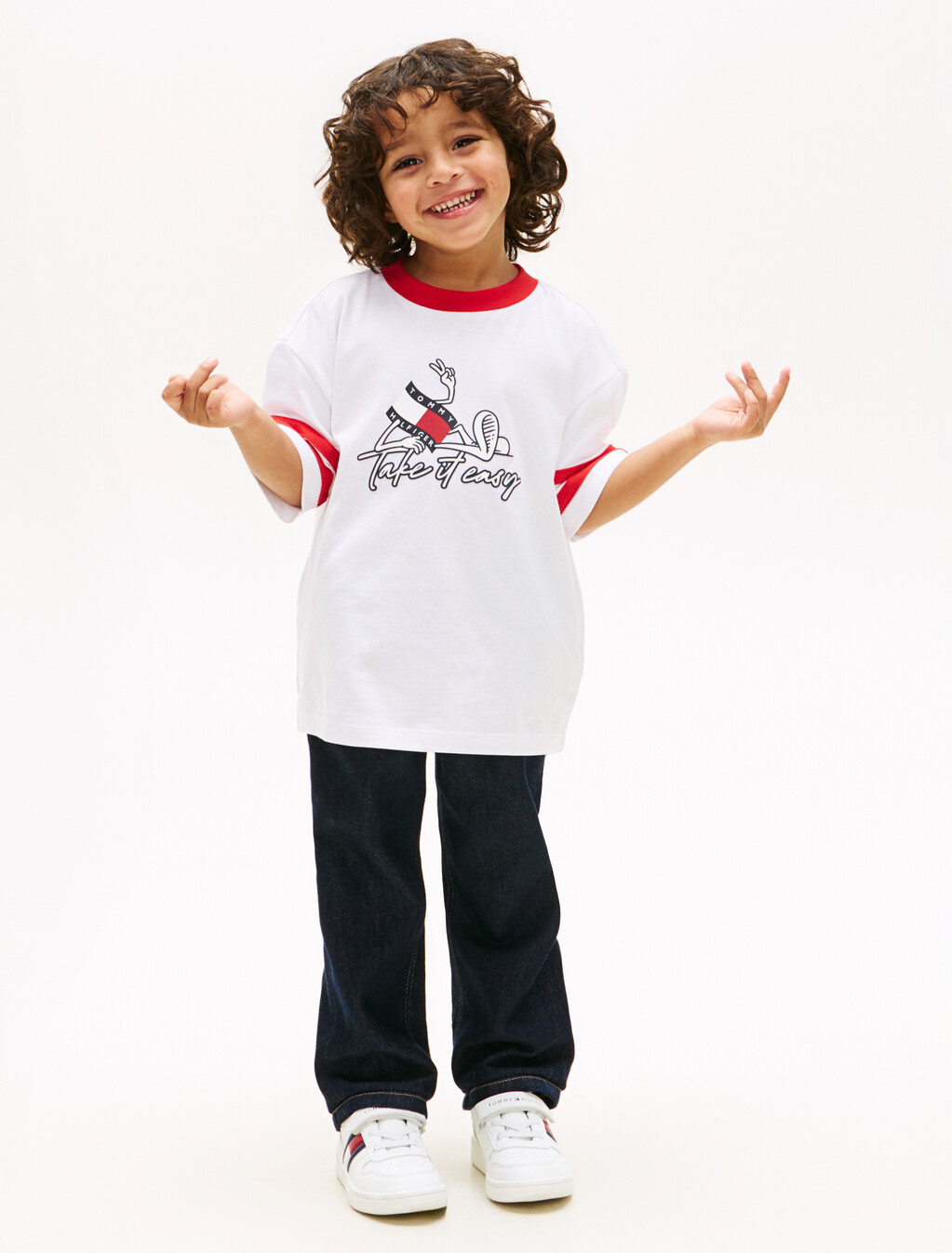 Wavy Flag Graphic Jersey T-Shirt, White, hi-res