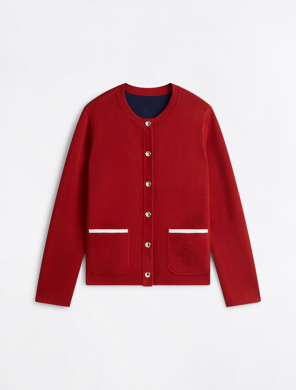 Reversible Crewneck Cardigan, Arizona Red, hi-res