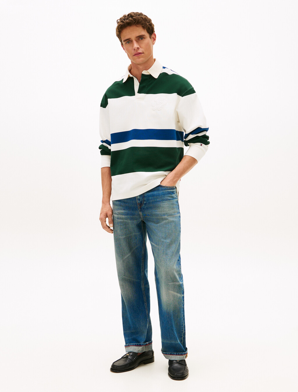 Stripe Relaxed Rugby Shirt, Ivory Petal / Multi, hi-res