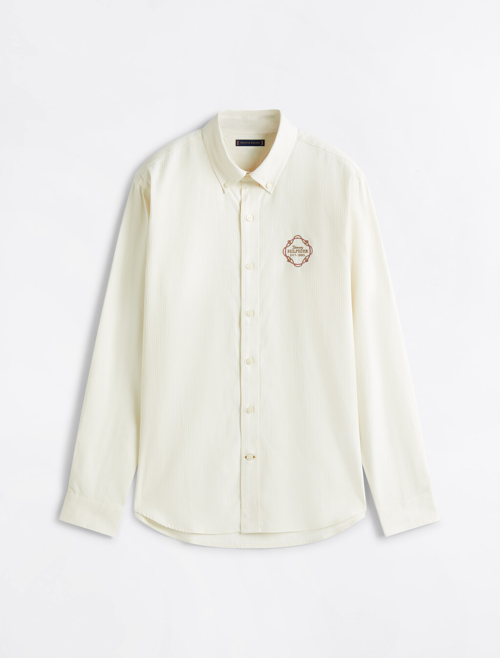 Jacquard Pattern Stripe Shirt, Ivory Petal, hi-res