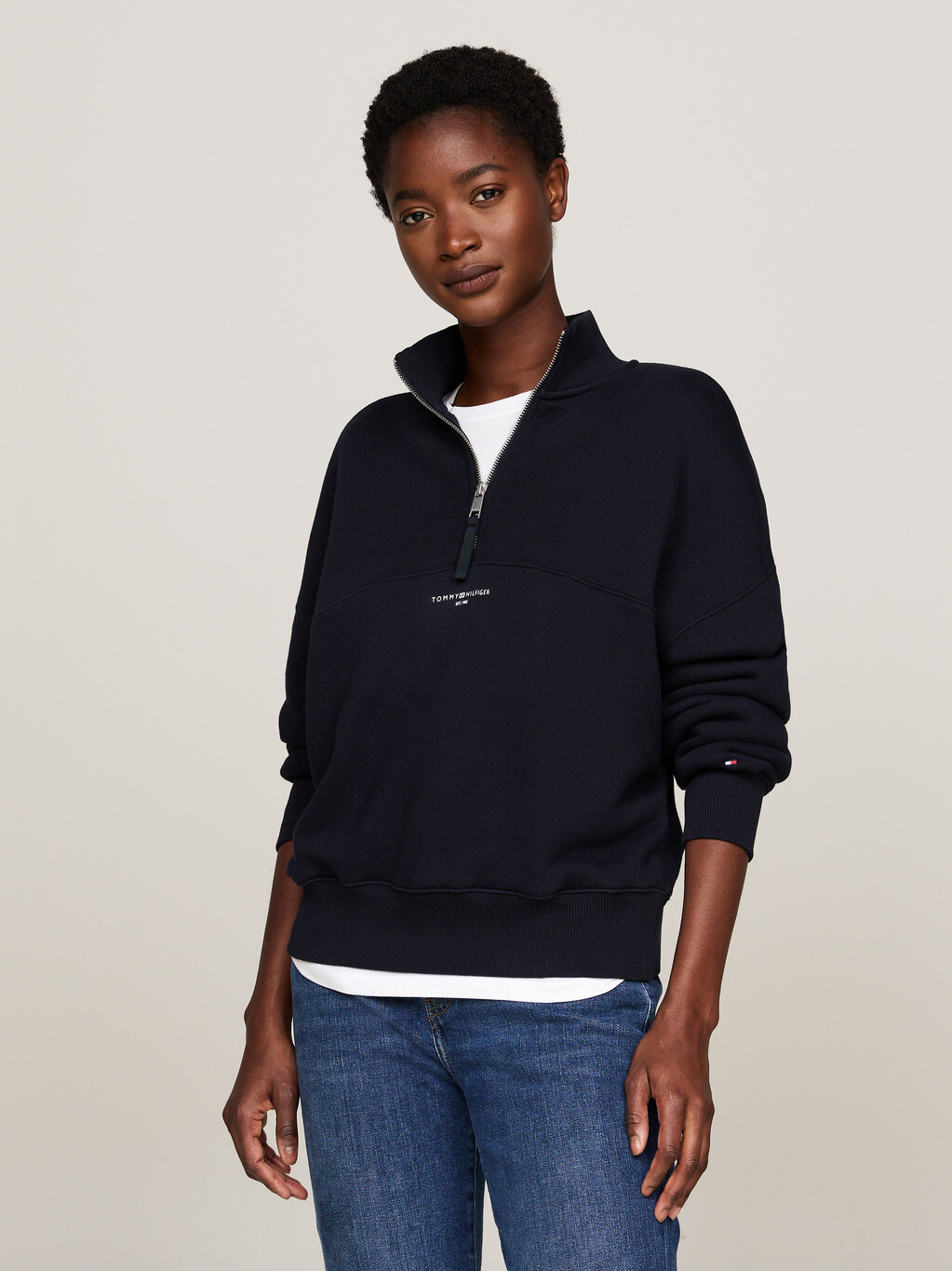 Half-Zip Relaxed Sweatshirt, Desert Sky, hi-res