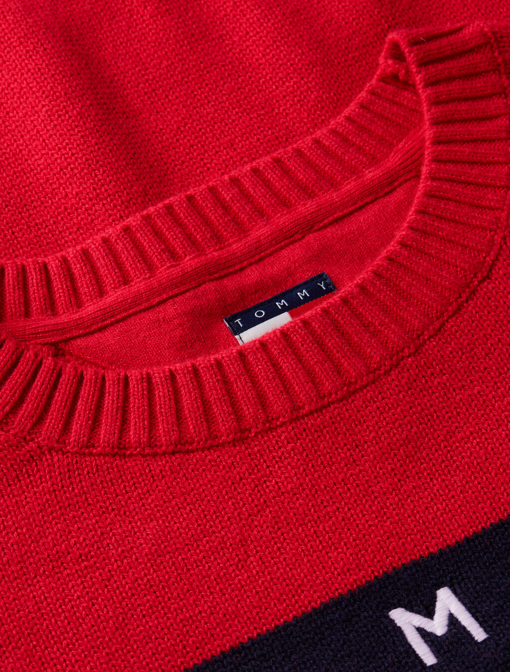 Tommy Flag Relaxed Crew Neck Jumper, Lavish Red, hi-res
