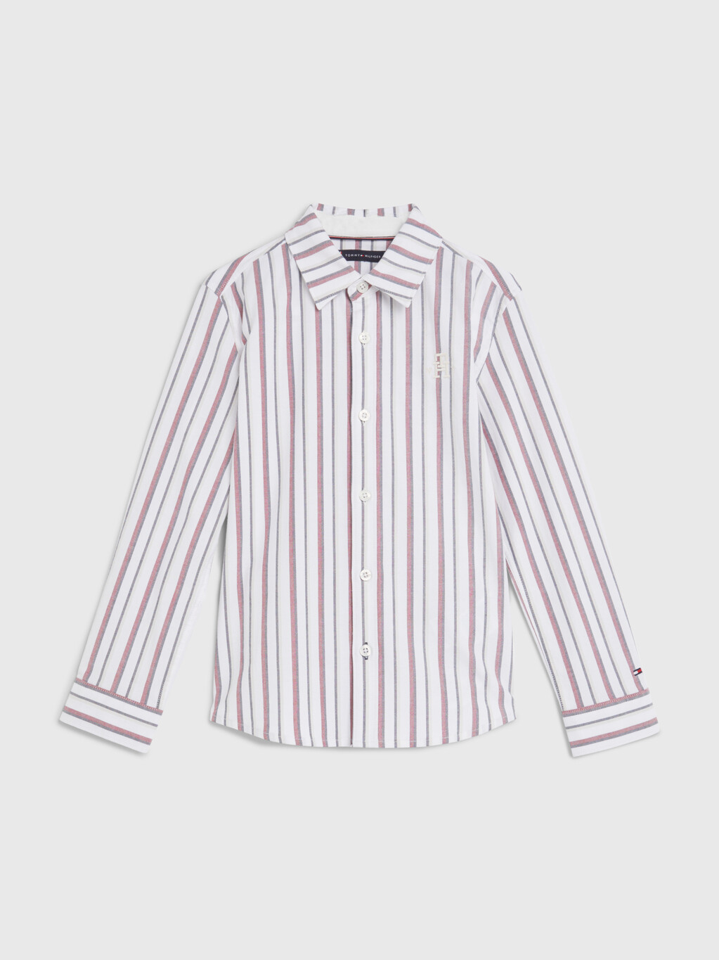 經典條紋 Monogram 刺繡恤衫, White Base / Global Stripes, hi-res