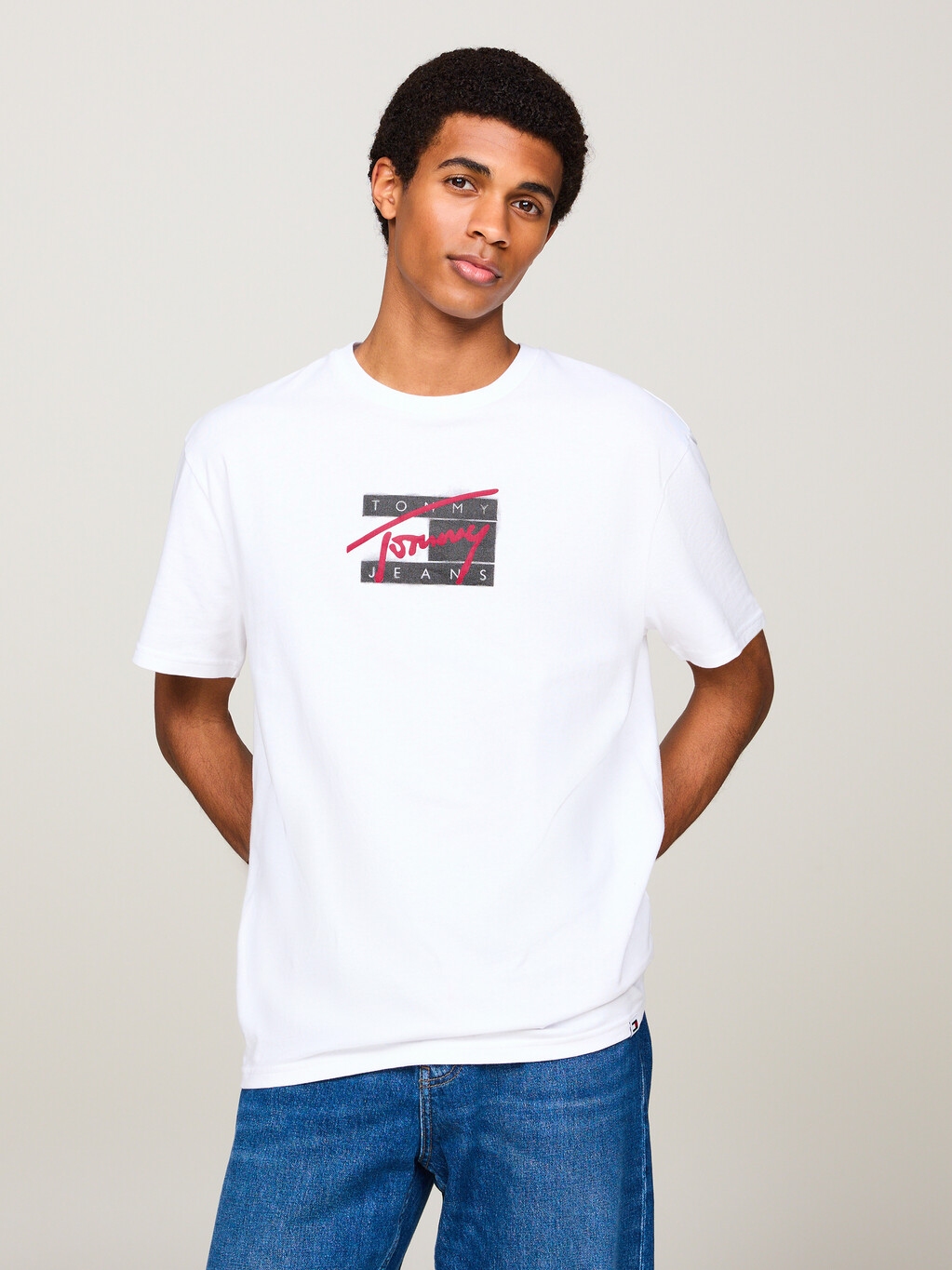 Logo Crew Neck T-Shirt, White, hi-res