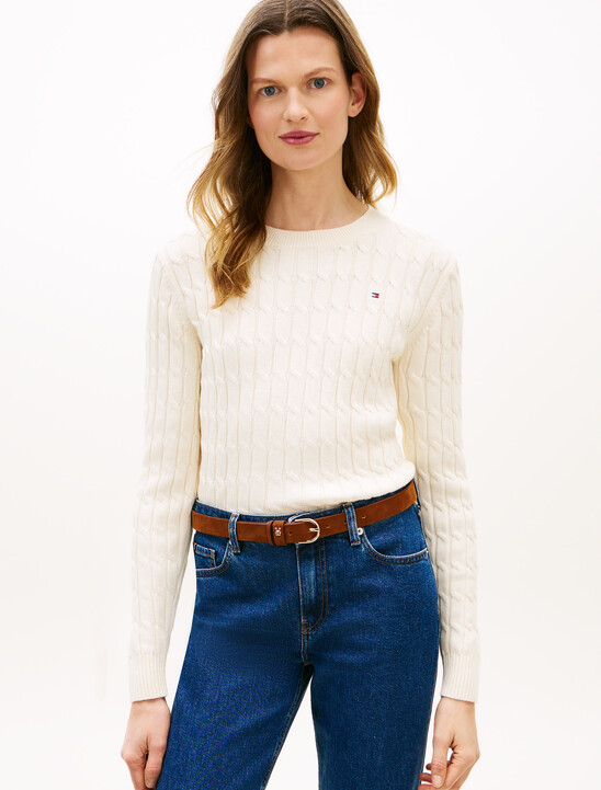 Cable Knit Crewneck Sweater
