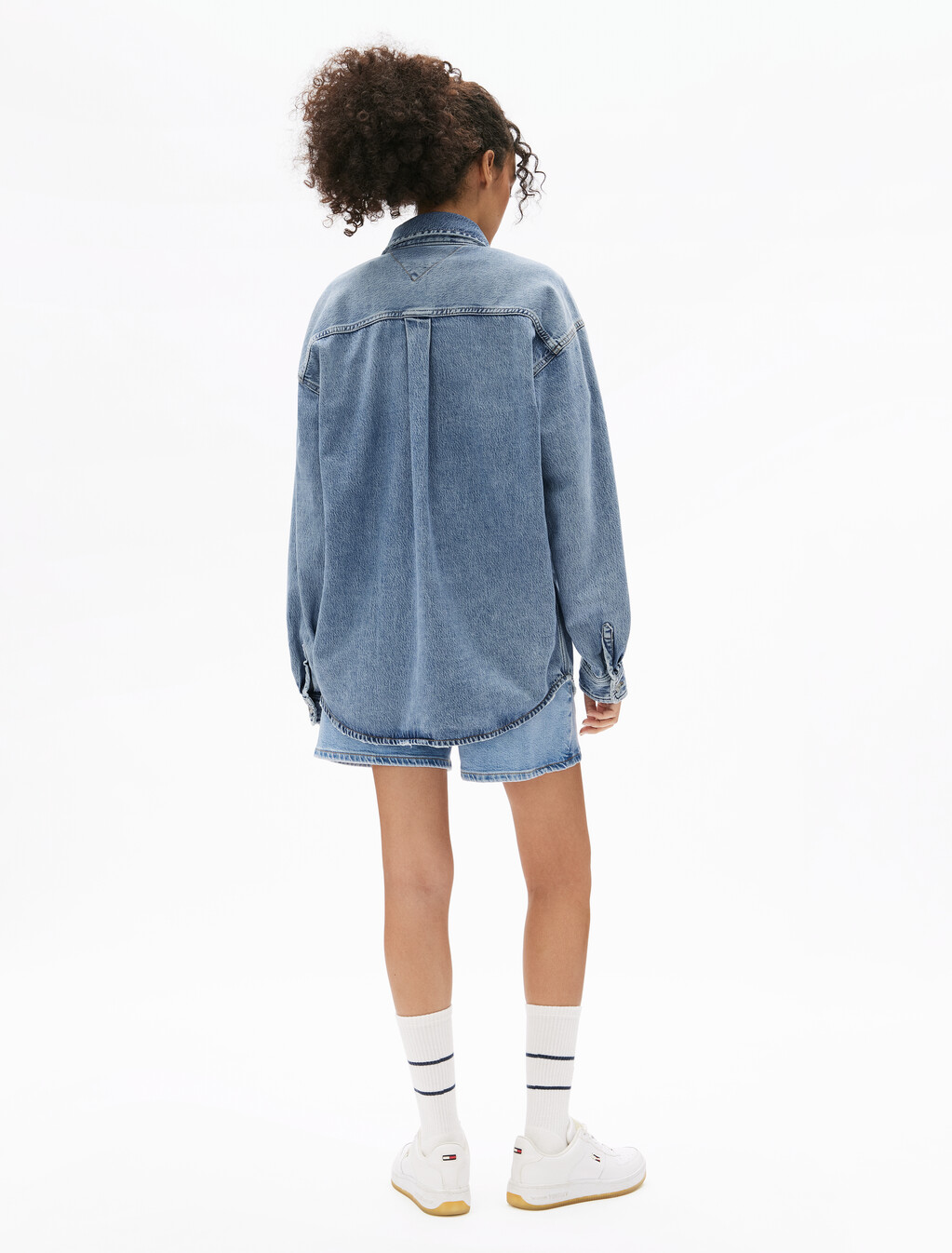 Relaxed Long Sleeve Denim Shirt, Denim Light, hi-res