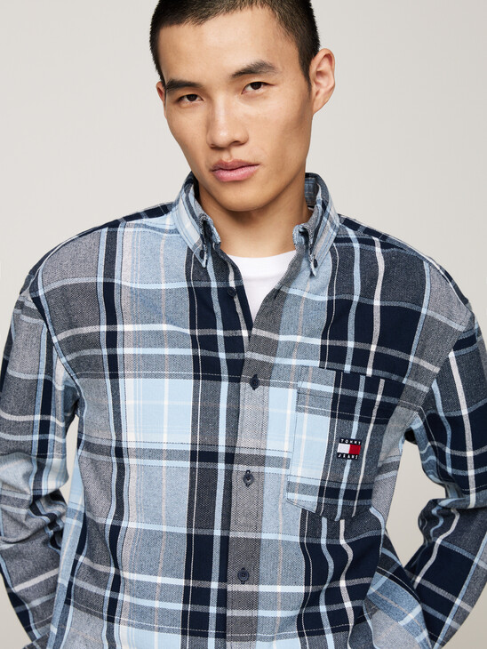 Logo Brushed Flannel Relaxed Shirt